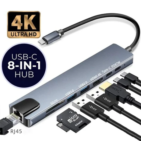C Docking Station Suitable for Laptop Computer Network USB Multi Interface 4K Converter Extension VGA
